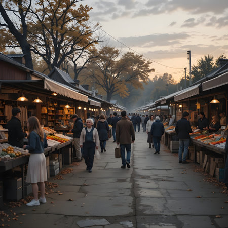 Unidentified people visit the famous Gokayama market in Kyoto, Japan.の素材