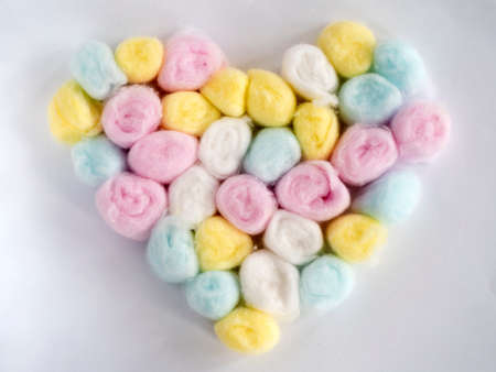 cotton heartの写真素材
