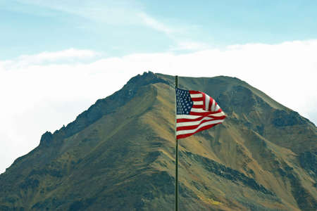 Flag over Denaliの写真素材