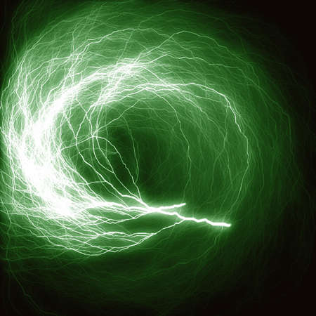 green lightningの写真素材