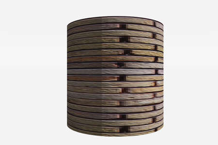 Uniquely textured cylinder isolated against a white background.の写真素材