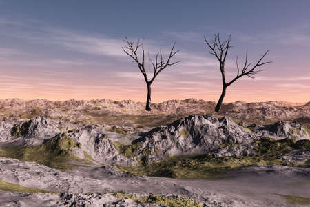 Rough, rocky landscape exhibiting no life at all.の写真素材