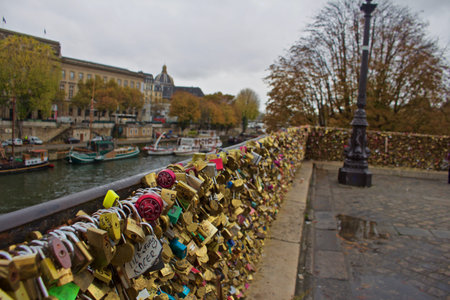 Lovers Locks on Pont Nuef Bridge Paris France