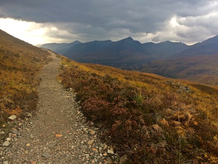 West Highland Way Hiking / Trekking Path / Trail in the Highlands of Scotland, U.K.の写真素材