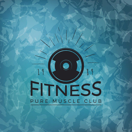 Fitness vector icon design template on grunge blue backgroundのイラスト素材