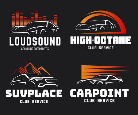 Set of modern sports car and SUV logo.のイラスト素材