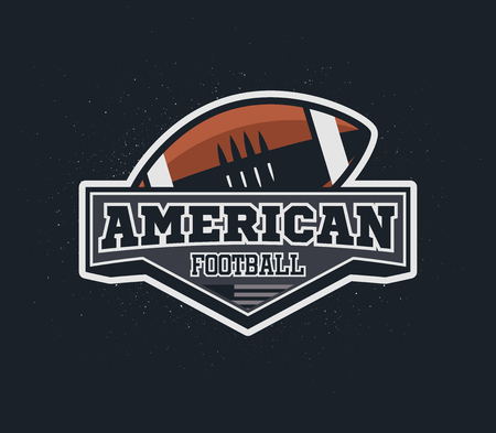 American football emblem with grunge background.のイラスト素材