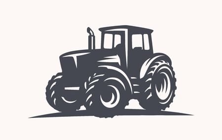 Modern tractor illustration on whiteのイラスト素材