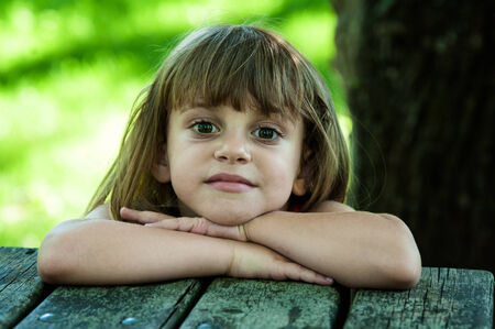 Little girl at parkの写真素材