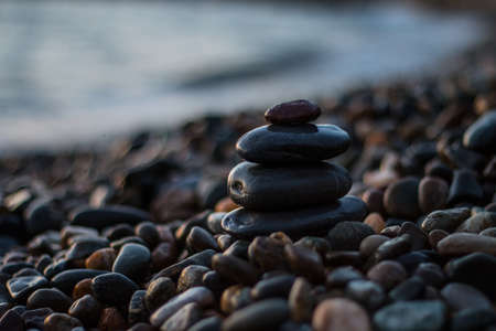 stone on the seaの写真素材