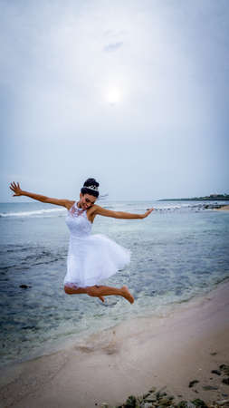 Photo session of a girl who turns fifteen in the park dressed as a princess.の写真素材