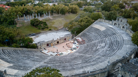 Aerial view of the old town of Vratsa in Bulgariaの写真素材