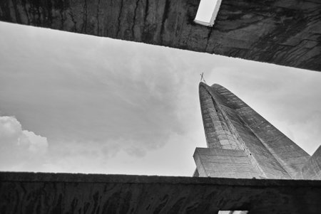 St. Paul's Cathedral in London, UK in black and whiteの写真素材