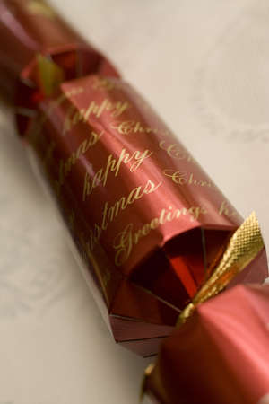 Close up macro shot of a Christmas cracker.の写真素材
