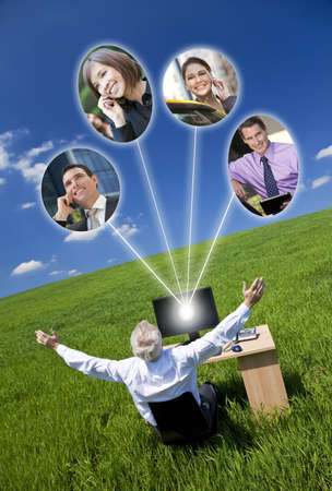 Business or social network connections concept の写真素材