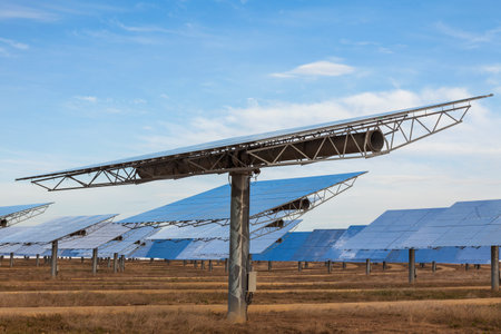 A field of photovoltaic solar panels providing alternative green energy