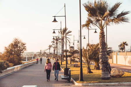 Almerimar, Spain; March 4, 2019: Beach and promenade of Almerimar. Almeria, Andalusia, Spainのeditorial素材