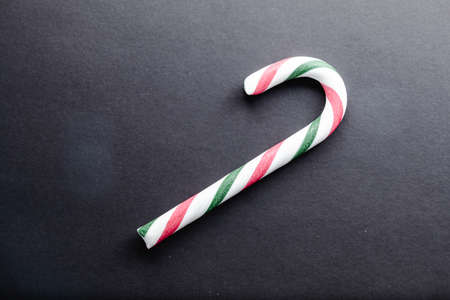 christmas candy on black backgroundの写真素材