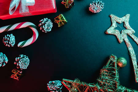 Creative and minimal composition for christmas card. Copy spaceの写真素材