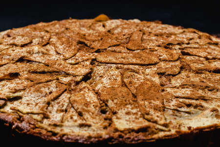 Sweet homemade apple cake with cinnamonの写真素材