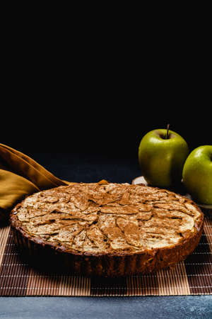 Sweet homemade apple cake with cinnamonの写真素材
