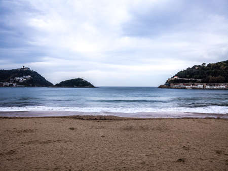 San sebastian beach. Known as la concha, Spainの写真素材