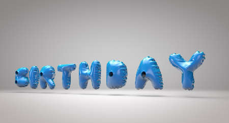 Word "birthday" - Color concept 3D Renderingの写真素材