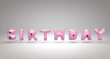 Word "birthday" - Birthday concept 3D Renderingの写真素材