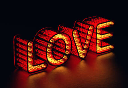 Letters of LOVE. In 3D rendering, 3D illustrationの写真素材