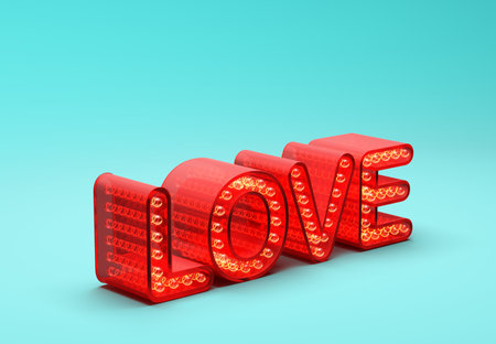 Letters of LOVE. In 3D rendering, 3D illustration