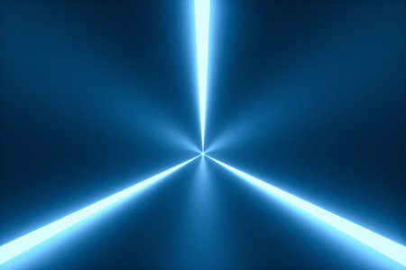 3D Illustration. Tunnel with bright lights on the laterals. Futuristic concept.