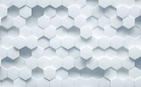 White geometrical background structure top view. 3d renderの写真素材