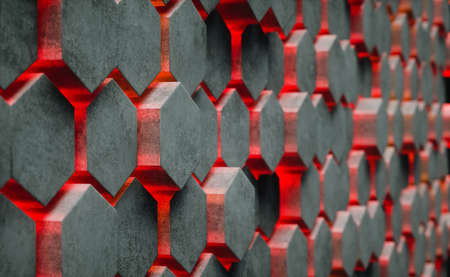 3D Illustration. Hexagonal abstract background.の写真素材