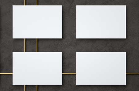 3D Illustration. Mockup of modern blank white business cards. Business card design template.の写真素材
