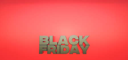3d rendering. Banner for Black Friday sale. Design for promotion or advertising with copy spaceの写真素材
