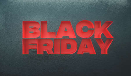 3d rendering. Banner for Black Friday sale. Design for promotion or advertisingの写真素材