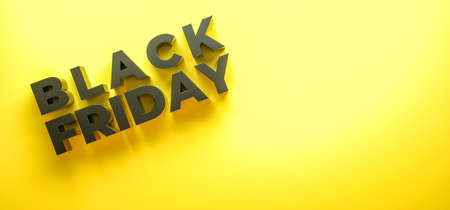3d render. Black Friday sale season concept. Banner design for promotion or advertisement.の写真素材