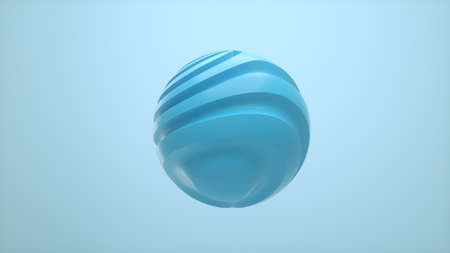 3d render. Pastel colored sphere with twisted lines on an isolated background. Minimalist designの写真素材