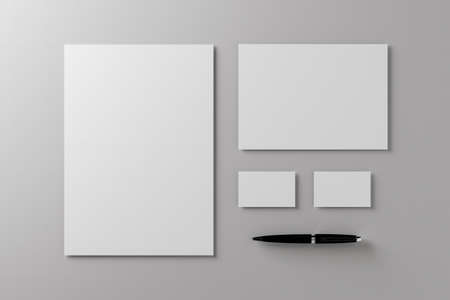 3D Illustration. Branding stationery design mockup. Template for branding design. Business concept.の写真素材