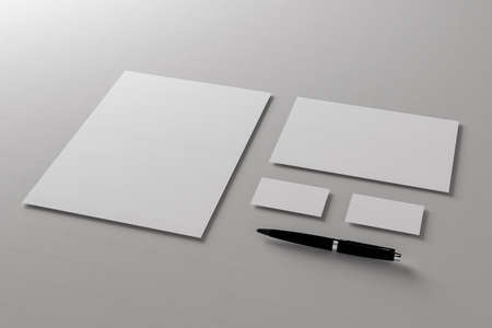 3D Illustration. Branding stationery design mockup. Template for branding design. Business concept.の写真素材