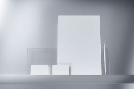 3d render. Stationery design mockup for corporate identity. Template ready for your design. Business and brand concept.の写真素材