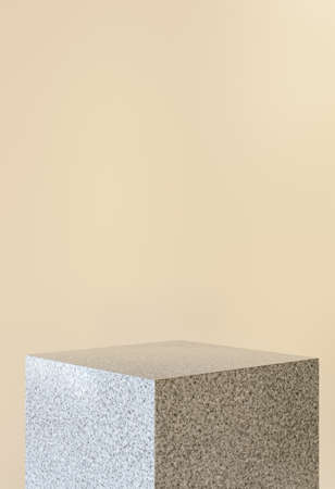 3d illustration. Minimal scene with a empty podium on an beige background.の写真素材