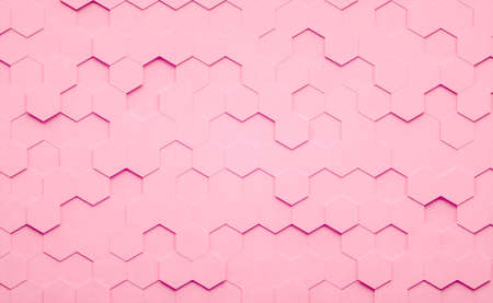 Pink Abstract modern honeycomb. 3D illustrationの写真素材