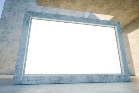 3d render. Mockup of a blank advertising screen panel.の写真素材