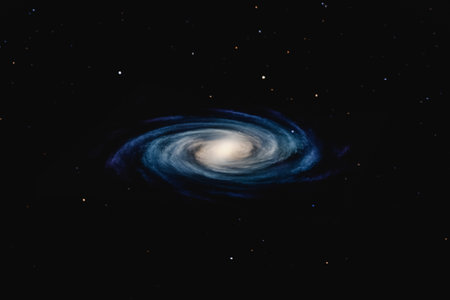 3D illustration. Spiral galaxy in the outer space.の写真素材