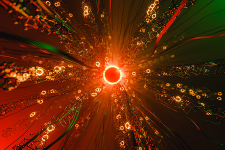3D illustration. Technology background. Network, connection and data.の写真素材