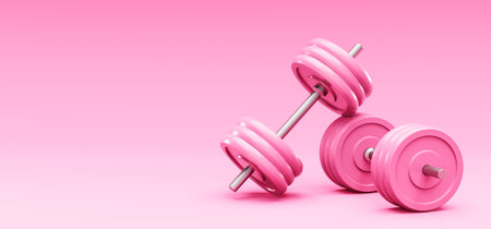 3D Illustration. Weight dumbbell on an isolated background.の写真素材