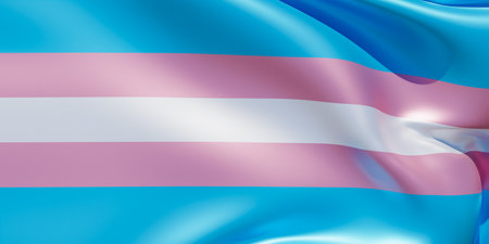Transgender striped flag. 3d render imageの写真素材