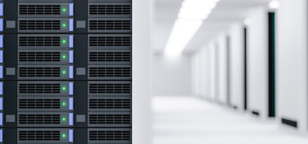 Panel of server rack in data center. 3d renderの写真素材