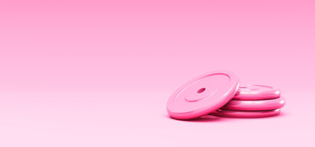 3D Illustration. Weight dumbbell on an isolated background.の写真素材